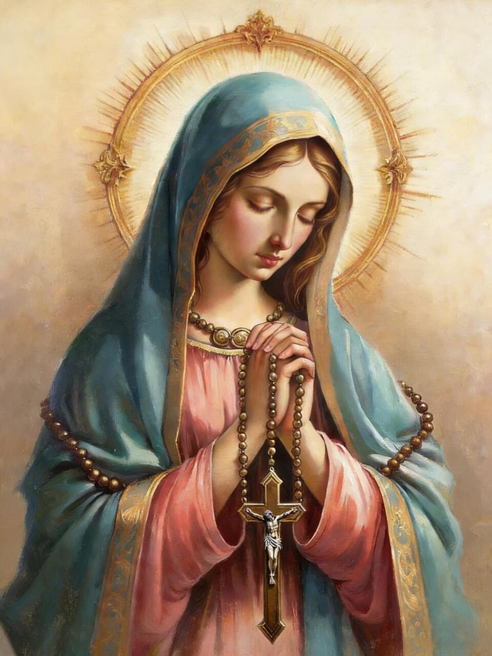 5D Diamond Art Kits for Adults – The Virgin Mary Diamond Painting Kit, Full Drill Round Rhinestone Gem Art DIY Craft for Beginners, Religious Wall Decor 12x16 Inch